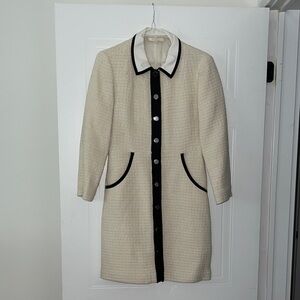Maje Ivory and Black Long Sleeve Dress size 38